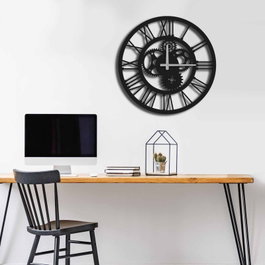 Wallity MTS - 001 Reloj de Pared Decorativo de Metal Negro